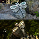 Garden Statue Dragonfly,Solar Dragonfly Decor for Outdoor,Resin Dragonflies Figurine with Solar Light for Patio,Balcony,Yard,Lawn Ornament,Perfect Garden Gift by GreenHaven Gardens