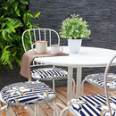 Indoor/Outdoor Chair Cushions 16x17 Inch, Patio Chair Cushions with Ties, All Weather Seat Cushions for Patio Furniture Home Garden Chair Use, Set of 4, Clemens Cabana Navy by GreenHaven Gardens