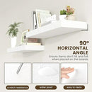 Deep Floating Shelves for Wall | 36 Inch Wide x 12 Inch Deep White Floating Shelves | 36W x 12D Rustic Wood Wide Wall Shelves | Bookshelf Laundry Shelf TV Shelf by CozyNest Decor