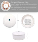 Baptism Gift or First Communion Gift, Ceramic Keepsake Box With Irish Blessing - Round Box with Shamrock in Green for Godchild by TinyTreasures Baby Boutique