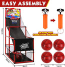 AOKESI Arcade Basketball Game Set Indoor for Kids Basketball Hoop Outdoor Sports Play Toy for Toddler Boys Girls 3-5 6-7 8-12 Years Old Adjustable Height with 4 Balls by TinyTreasures Baby Boutique