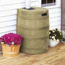 Good Ideas Rain Wizard 50 Gallon Plastic Outdoor Home Rain Barrel Water Storage Collector with Brass Spigot and Flat Back Design, Khaki (4 Pack) by GreenHaven Gardens