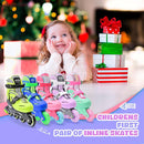 2PM SPORTS Inline Skates with Light Up Wheels, Roller Skates Blades for Boys Girls Kids Ages 5-8 8-12 4-6 6-12, Size Adjustable Beginner Blades Roller Skates by TinyTreasures Baby Boutique