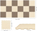 qqpp EVA Rubber 18 Tiles Interlocking Puzzle Foam Floor Mats - Baby Play Mat for Playing | Exercise Mat for Home Workout. Brown, Beige. QC-FJb18N by TinyTreasures Baby Boutique
