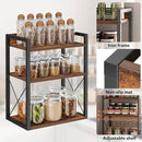 3-Tier Kitchen Spice Rack Organizer for Countertop, Coffee Counter Shelf, Mug Shelf, Bathroom Counter Organizer, Makeup Organizer, Rustic Brown and Black by CozyNest Decor