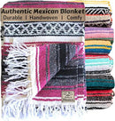 Del Mex Classic Mexican Blanket, Large Authentic Woven Falsa Throw (70"x50"), Artisan Southwest Décor for Beach, Yoga, Outdoors (Hot Pink/Fuchsia) by CozyNest Decor