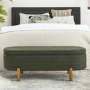 Furniliving 46” Storage Benches, End of Bed Bench with Button-Tufted Large Upholstered Storage Ottoman Teddy Window Bench with Storage Shoe Cabinet Bench, for Bedroom, Entryway, Closet, Green by CozyNest Decor