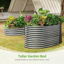 Land Guard 8x4x3ft Oval Galvanized Raised Garden Beds, Large-Capacity Metal Planter Box Outdoor, Durable Deep Raised Garden Bed 3ft Tall, Raised Beds for Gardening Vegetables, Modern Gray by GreenHaven Gardens