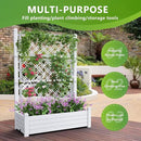 59.3in Planter Box Trellis, Large Outdoor Plastic Raised Garden Bed with Drain Plug for Climbing Plants(Ashen,43.43 * 18.27 * 59.29) by GreenHaven Gardens