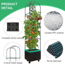 Raised Garden Bed with Self Watering Garden Pots, Planter Box with Trellis for Climbing Plants Vegetable Vine Flowers, Tomato Cage Planter for Indoor Outdoor Yard Greenhouse Use by GreenHaven Gardens