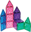 CreateOn Crayola Magnetic Tiles, Building Set for Kids, Magnetic Toys for Kids, Travel Toys, Classroom Sensory Toy Blocks, STEM & Montessori Tools for Boys & Girls Ages 3+, 14-Piece Set (Glitter) by TinyTreasures Baby Boutique