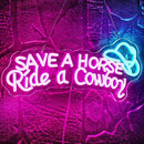 WLHOPE Save A Horse Ride A Cowboy Neon Sign Adjustable Brightness Led Sign,Neon Signs for Wall Decor,Connectivity Via USB Licked Neon Light for Bedroom Home Bar Club Hotel Party Decor by GreenHaven Gardens