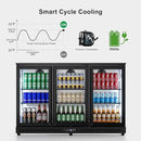 COTLIN 12.45 Cu.Ft Back Bar Beverage Cooler with Low-E Glass Auto Defrost – 3 Door Commercial Under Counter Fridge for Beer, Soda, Wine– Triple Fan Cooling, ETL NSF Approved by CozyNest Decor