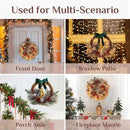 Christmas Door Wreath Lighted Xmas Wreaths - Walasis Winter Wreaths for Front Door Decor Outside Flocked Christmas Wreath Hanging with Lights for Wall by CozyNest Decor