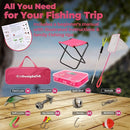 DaddyGoFish Kids Fishing Pole - Rod Reel Combo Tackle Box Starter Set - First Year Small Gear Kit for Boys Girls Toddler Youth Age Beginner Little Children by TinyTreasures Baby Boutique