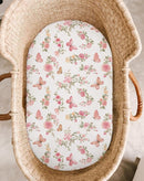 Bassinet Sheet for Baby Boy and Girl 2 Pack, Fitted Sheets for Rectangle, Oval, Hourglass Bassinet Mattress, Muslin Moses Basket Sheets with Neutral Style (Butterfly & Beige) by TinyTreasures Baby Boutique