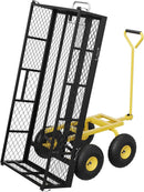 900 LBS Garden Dump Cart with Removable Sidewalls, Heavy Duty Steel Dump Wagon with 180° Swivel Handle & 10-inch Tires, Yard Cart Utility Wheelbarrow for Backyard Farm by GreenHaven Gardens