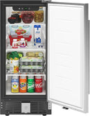 KoolMore 15” Inch 3 Cu. Ft. Built-In Mini Fridge for Food and Beverages with 3 Glass Shelves, Stainless Steel Door, LED Light for Home, Office, Garage, or Dorm Room Use (KM-BIR3C-SS) by CozyNest Decor