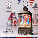 Gnome Snow Globe Lantern 4th of July Decorations with Timer, USB and Battery Powered 4th of July Shirts Patriotic Gnomes and American Flag Independence Day 10.2 inch by CozyNest Decor