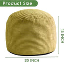 HIGOGOGO Round Stuffed Pouf Ottoman, Corduroy Poufs with Foam Chunk Filling, Furry and Fluffy Pouf Foot Stool Storage Ottoman, 20 X 15 Floor Poufs Foot Rest for Living Room, Green by CozyNest Decor