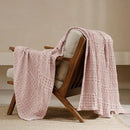 PHF 100% Cotton Waffle Weave Throw Blanket, Soft Lightweight Breathable Cozy Summer Throws for Couch Bed Sofa, Luxury Aesthetic Woven Blanket for Home Decor & Office, 50"x60", Pink/Mauve by CozyNest Decor