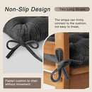 OVOV Chair Cushions for Dining Chairs Set of 6 Tufted Indoor Chair Pads with Ties Soft Square Seat Cushions for Kitchen Chairs 15.5"x15.5",Dark Grey by CozyNest Decor