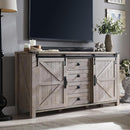 T4TREAM 60'' Farmhouse Dresser Chests for Bedroom w/4 Drawers & Sliding Barn Doors, Tall Chest of Drawers, Rustic Dresser TV Stand,Organizer for Bedroom, Living Room, Light Rustic Oak by TinyTreasures Baby Boutique