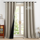 NICETOWN Blackout Curtains for Bedroom, Grommet Privacy 100% Blackout 96 inches Length Thermal Insulated Curtains for Living Room, 2 Panels, 52W x 96L, Natural by TinyTreasures Baby Boutique