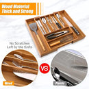 Bellsal Large Premium Acacia Wood Silverware Organizer - Expandable Utensil Drawer Organizer - 17"x19.6" Utensil Holder and Cutlery Tray with Grooved for Kitchen Flatware Utensils(7-9 Slot, Acacia) by CozyNest Decor