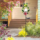 Afirst Solar Lights Outdoor Decorative Metal Frog Crackle Glass Globe Warm White LED Metal Waterproof Garden Stake Lights for Walkway Pathway Lawn Patio Yard Decorations by CozyNest Decor