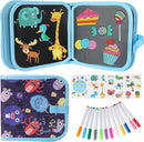 Erasable Doodle Set for Kids - Reusable Magic Drawing Book with 12 Watercolor Pens 14 Page Drawing, Road Trip Car Game Writing Painting Set for Boys and Girls (Monsters) by TinyTreasures Baby Boutique