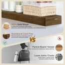 Floating Shelves 3 inch Thick for Wall Set of 2,Solid Pine Wood Wall Mount Shelf for Kitchen Living Room Bedroom Bathroom,8" D x 48" L x 3" H-Black Walnut by CozyNest Decor