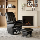 AODAILIHB Swivel Glider Recliner with Ottoman, 360 Rocking Chair with Foot Rest Recliner Chair Indoor Rocking Chair with Side Pockets Nursery Chairs for Living Room, Bedroom, Office (Black) by TinyTreasures Baby Boutique