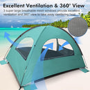 WhiteFang Beach Tent Anti-UV Portable Sun Shade Shelter for 3/4/6/8 Person, Extendable Floor with 3 Ventilating Mesh Windows Plus Carrying Bag, Stakes and Guy Lines by TinyTreasures Baby Boutique
