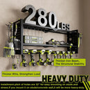 Power Tool Organizer Wall Mount,Cordless Drill Hanger Storage Rack 8 Drill Holder,3 Layers Heavy Duty Power Tool Storage Rack (Black) by GreenHaven Gardens