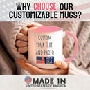 Custom Mug Upload Your Picture Personalized Coffee Mug with Photo Text Name Customized Cup Unique Ideas Gifts for Men Women Mom Dad Girlfriend Boyfriend Friend Family (Pink, 11oz) by TinyTreasures Baby Boutique