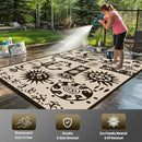 WILDROOTS 5x8 Feet Plastic Tribal Outdoor Rug, Stain Resistant Waterproof Reversible Outdoor Patio Rug, Fade Resistant Camping Rug (Ivory Beige) by GreenHaven Gardens