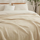 EMME Cotton Muslin Blanket Twin XL - 66"x90" Lightweight Breathable Layering Blanket Bedspread Coverlet All Season Gauze, Light Tan by CozyNest Decor