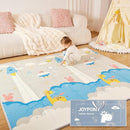Baby Play Mat,79"X71"X0.6"Extra Large Thick Reversible Foldable Play Mats for Babies and Toddlers,Waterproof Anti-Slip Portable Baby Floor Mat for Tummy Time,Baby Mat for Floor with Travel Bag by TinyTreasures Baby Boutique