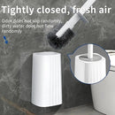 Toilet Brush & Holder Set, Lightweight Plastic Handle, Space Saving for Storage, Deep Cleaning, Drip-Proof, Easy to Assemble, Nylon Bristles, White & Grey by CozyNest Decor