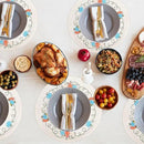 Whaline 4Pcs Round Fall Placemats Pumpkin Embroidered Place Mats Autumn Dinner Table Mats for Home Harvest Thanksgiving Holiday Party Decor by CozyNest Decor