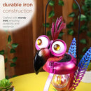 Alpine Corporation LYT288SLR-HH Solar-Powered Metal Flamingo w/Garden Enclosed LED Light, Solar Patio Décor, 16''H, Pink by GreenHaven Gardens