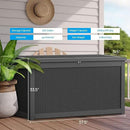 Vixzen 260 Gallon Resin Deck Box, Lockable Outdoor Storage Box for Patio Cushions Storage Furniture,Garden Tools, Pool Supplies, Weatherproof and UV Resistant- Black by CozyNest Decor