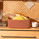 Small Storage Baskets for Organizing | Closet Organizer Bins | Shelf Toy Basket | Woven Rope Baskets | Cube Decorative Box | Shallow Basket | 13x8.5x5.1” | 4 Packs Oxide Red by CozyNest Decor