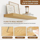 fuqing Floating Shelves for Wall, Bathroom Shelf Wall Mounted for Storage, Shelves with Invisible Bracket for Bedroom, Kitchen, Living Room, Farmhouse Small Book Shelf, 24 Inch Set of 2, Oak by CozyNest Decor
