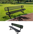 8 FT Heavy Duty Metal Park Bench for Outside, Black Bench with Backrest,4-6 Person Seat, Outdoor Commercial Metal Mesh Benches for Shopping Mall, Lawn, Park, Deck, Garden, Patio, Porch by GreenHaven Gardens