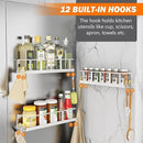 Spice Rack Wall Mounted 3 Pack, Space-Saving Spice Organizer for Spice Jars and Seasonings,Screw or Adhesive Hanging Spice Rack Organizer for Your Kitchen Cabinet,or Pantry Door White by CozyNest Decor