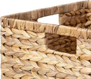 Large 14.5” x 13.5” x 8” (Set of 3) Natural Water Hyacinth Woven Storage Baskets, Rectangular Wicker Basket with Built-in Handles, Large (Natural) by CozyNest Decor