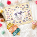 Girly Sticker Book Activity for Kids, Cute Foods Around The World by Cupkin, Toddler Airplane Travel Essentials, 500+ Stickers for Kids 12 Scenes + Coloring Book Pages, Crafts Ages 2-8 by TinyTreasures Baby Boutique