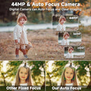 Digital Camera, FHD 4K 44MP Digital Camera, 16X Digital Zoom, Digital Point and Shoot Camera with 3-LED Fill Lights, 64GB SD Card, Compact Camera for Kids Teen Boys Girls, Purple by TinyTreasures Baby Boutique